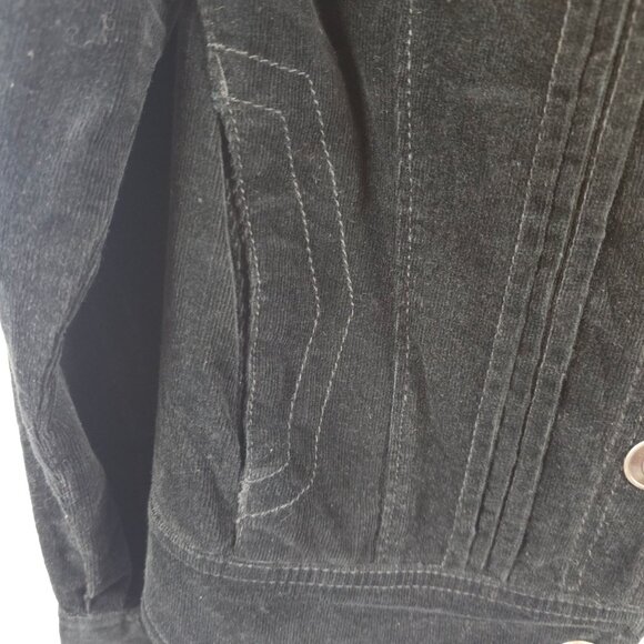 Womens Dark Academia Fall Layering Boho Y2K Western Fashion Black Denim Jacket S - Picture 11 of 15